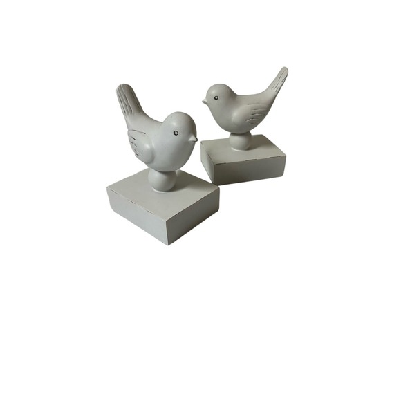 Rustic Nursery White Bird Bookends - Picture 1 of 8